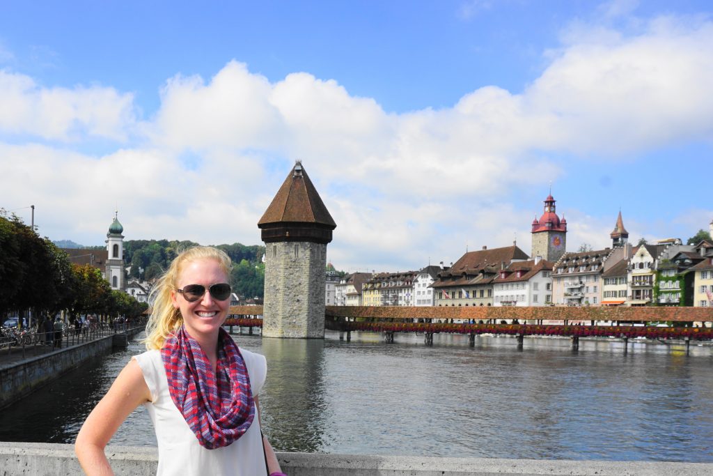 Melissa in Lucerne, Switzerland Chapel Bridge