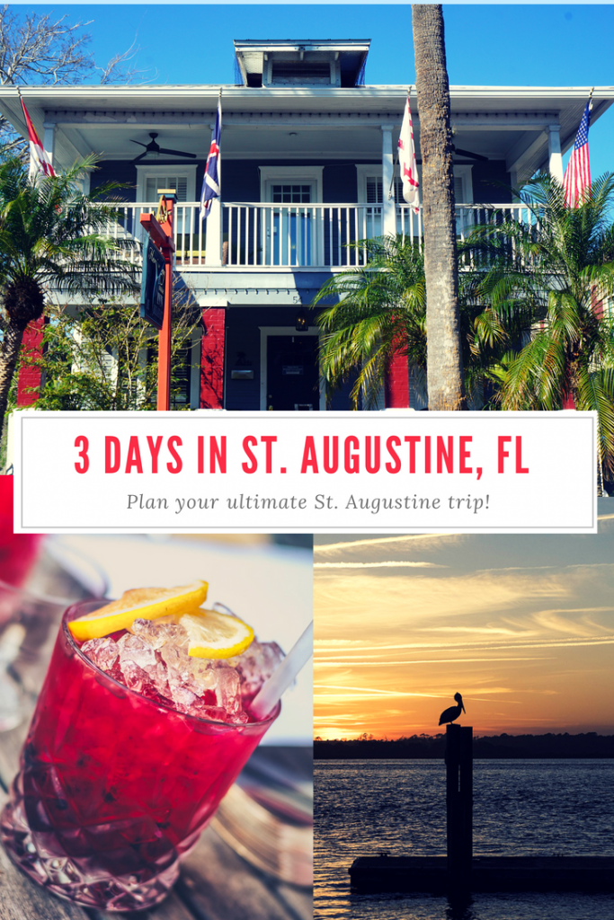 Plan your perfect 3 days in St. Augustine, Florida! Explore the old fort, visit the beach, take a ghost tour, and sip on some craft cocktails! #staugustine #florida #travelflorida #travelblogger #anastasiastatepark #castillodesanmarcos