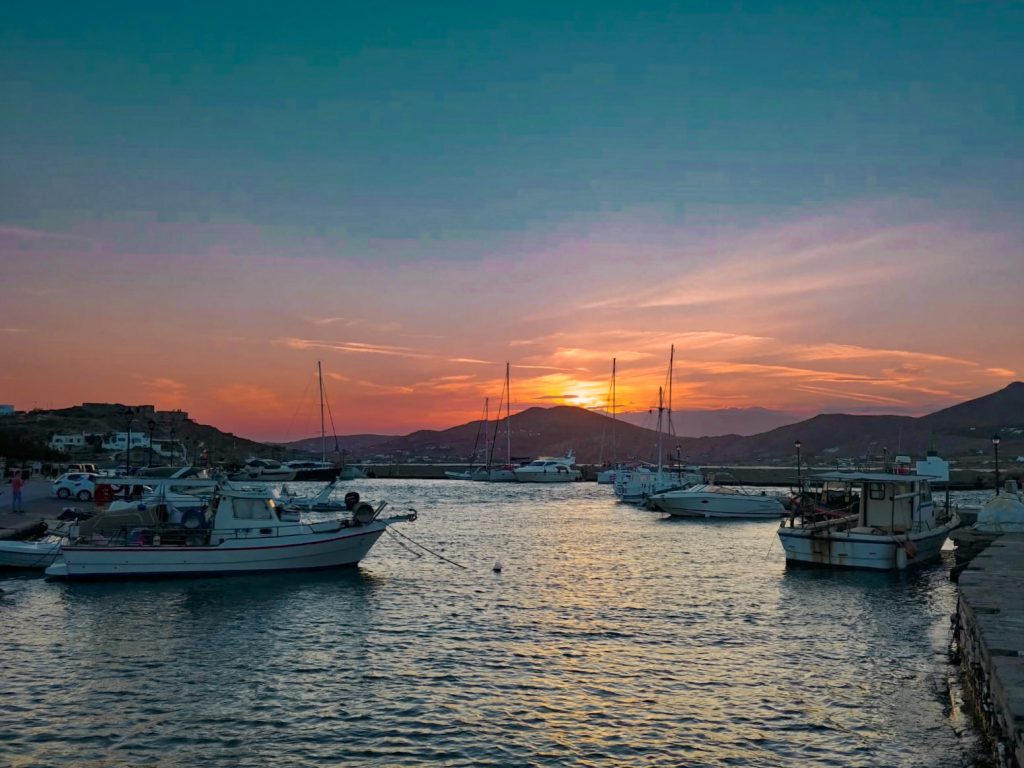 Naoussa port at sunset, Paros